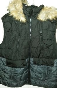 Calvin Klein vest with fur collar